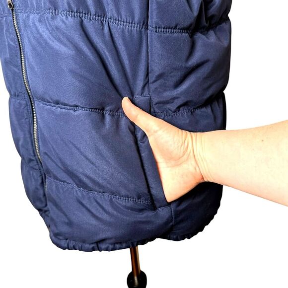 Old Navy Blue Fleece Puffer Vest XL | Cozy Quilted Winter Hiking Layer Gorpcore - Picture 5 of 8